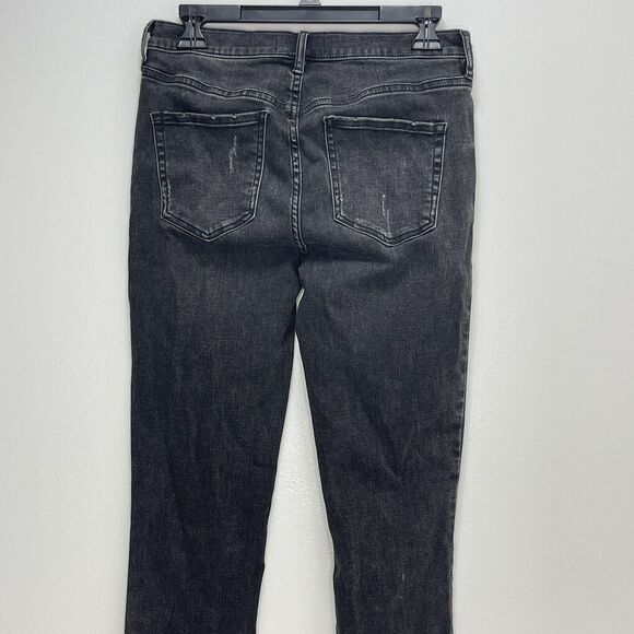 Free People Great Heights Fray Hem Distressed Black Jeans Size 28 Excellent - Picture 7 of 7
